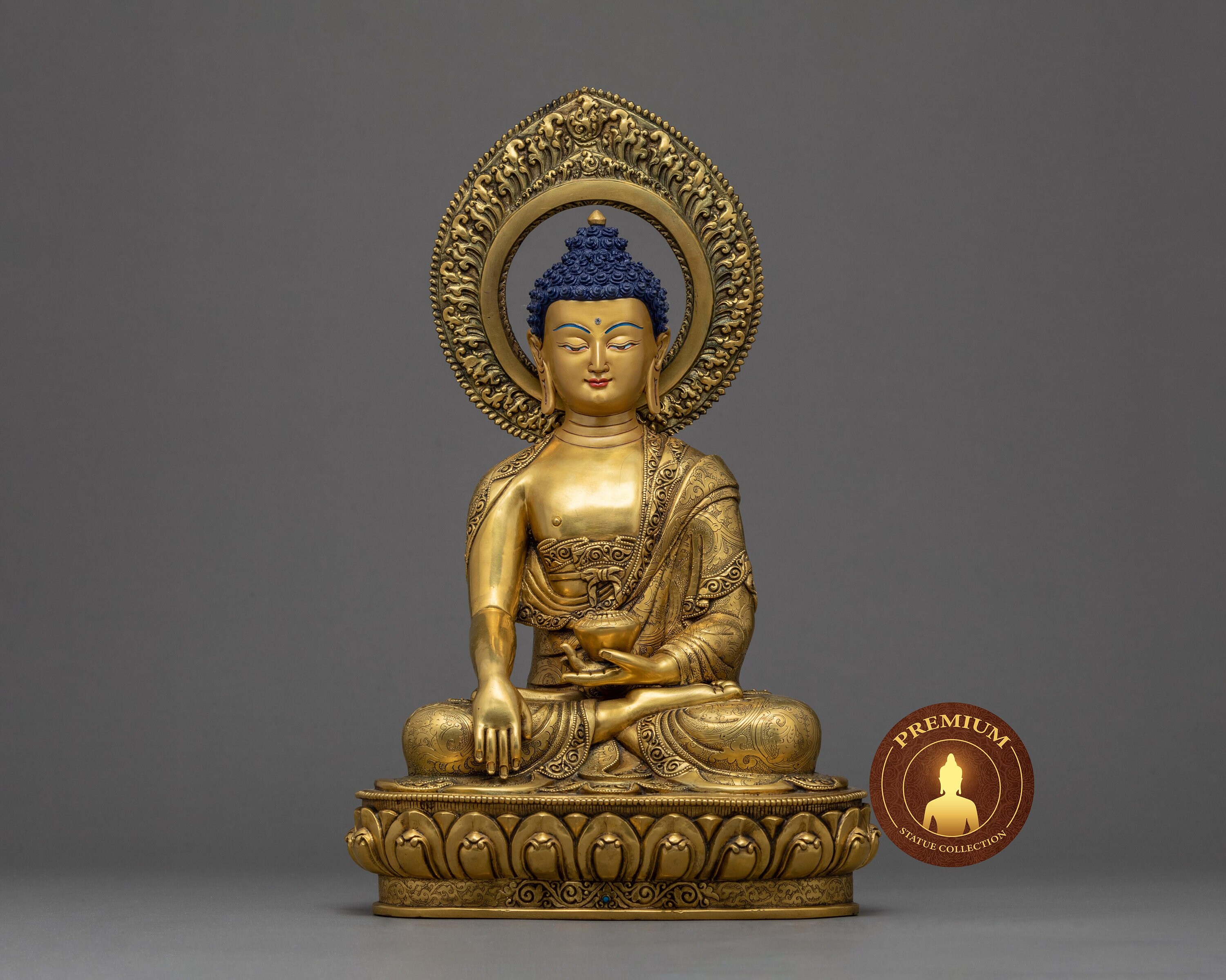 Shakyamuni Buddha | Gautama Buddha Statue | Hand-Made Original Himalayan Sculpture Traditionally Gilded in Genuine 24K Gold Art Of Nepal