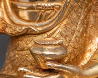 釈迦牟尼仏像 | 24K金鍍金銅像 | 手作り仏教美術彫刻 | スピリチュアル