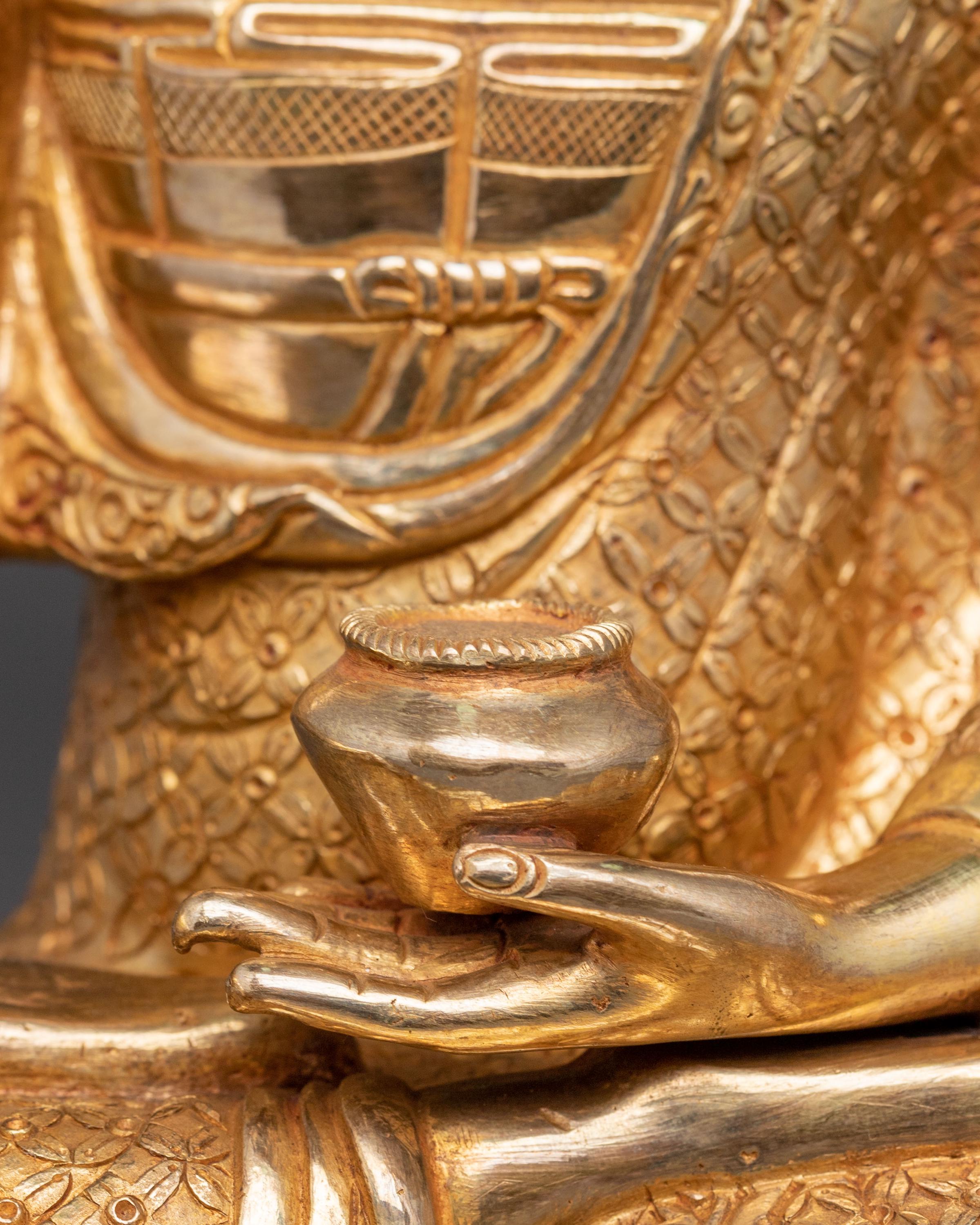 釈迦牟尼仏像 | 24K金鍍金銅像 | 手作り仏教美術彫刻 | スピリチュアル