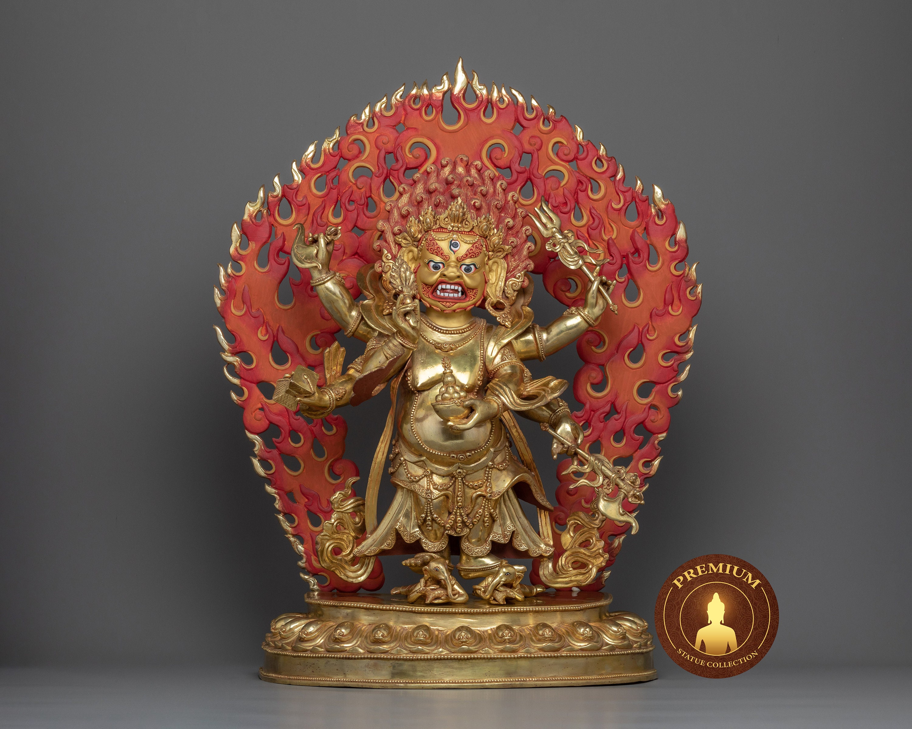 白いマハカーラ像 - 繁栄の守護者、職人の傑作、富の瞑想強化者、精神