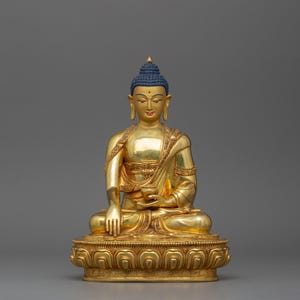 8.7 Inch Handmade Figurine of Meditating Buddha Shakyamuni | The Path to Enlightenment | Himalayan Buddhist Sculpture of Siddharth Gautama