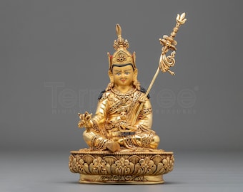 Guru Rinpoche Buddhist Statue | Padmasambhava Vajrayana Teacher | Tibetan Dharma Master Sculpture