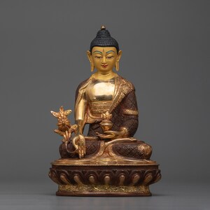 Medicine Buddha Meditation Decor | Perfect Craftmanship of Healing Deity, Bhaisayaguru | Handmade Sculpture, Himalayan Art | Made in Nepal