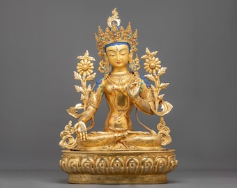 White Tara Long Life Sculpture | Compassionate Deity of Healing, Protection and Longevity | Handmade Himalayan Buddhist Sacred Art