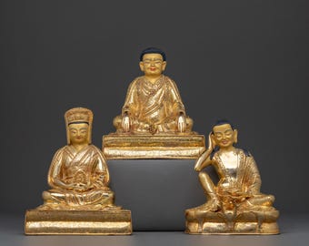 Kagyu Master Set Sacred Statue Collection | Handcrafted Spiritual Meditation Altar Decor