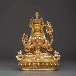 Avalokiteshvara - Bodhisattva of Compassion | Noble Chenrezig Statue | Figurine for Shrine, Altar and Dharma Decor | Sculpture Made In Nepal