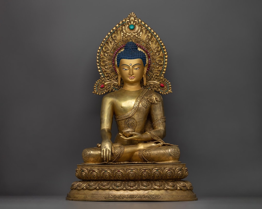 最高級ブッダ像 Ｆinest Buddha Statue,Gold Ｐlated 24K Gold Gilded Siddhartha Gautama Statue | 29.3