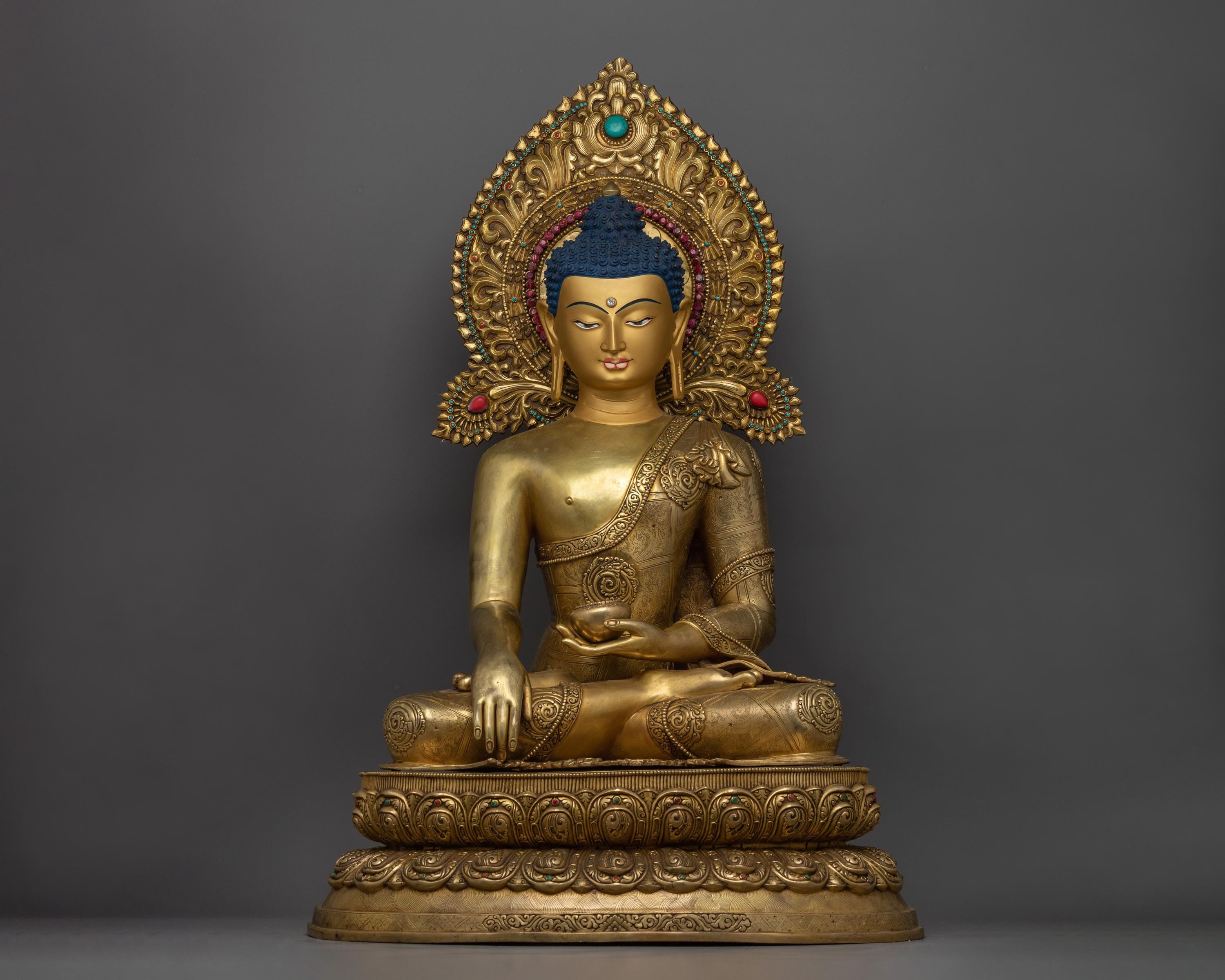 24K Gold Gilded Siddhartha Gautama Statue | 29.3