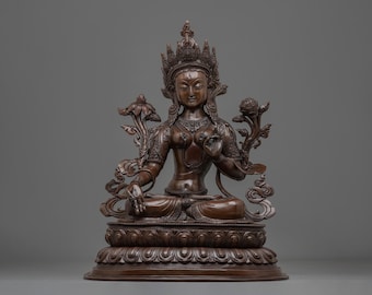 White Tara Sculpture | Sacred Symbol of Compassion and Longevity | Himalayan Buddhist Art for Shrine and Meditation Decor