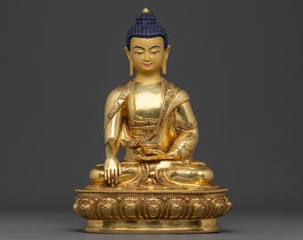 Shakyamuni Buddha Enlightenment Statue | Sacred Meditation Sculpture | Buddhist Altar Decor | Spiritual Home Peace Art