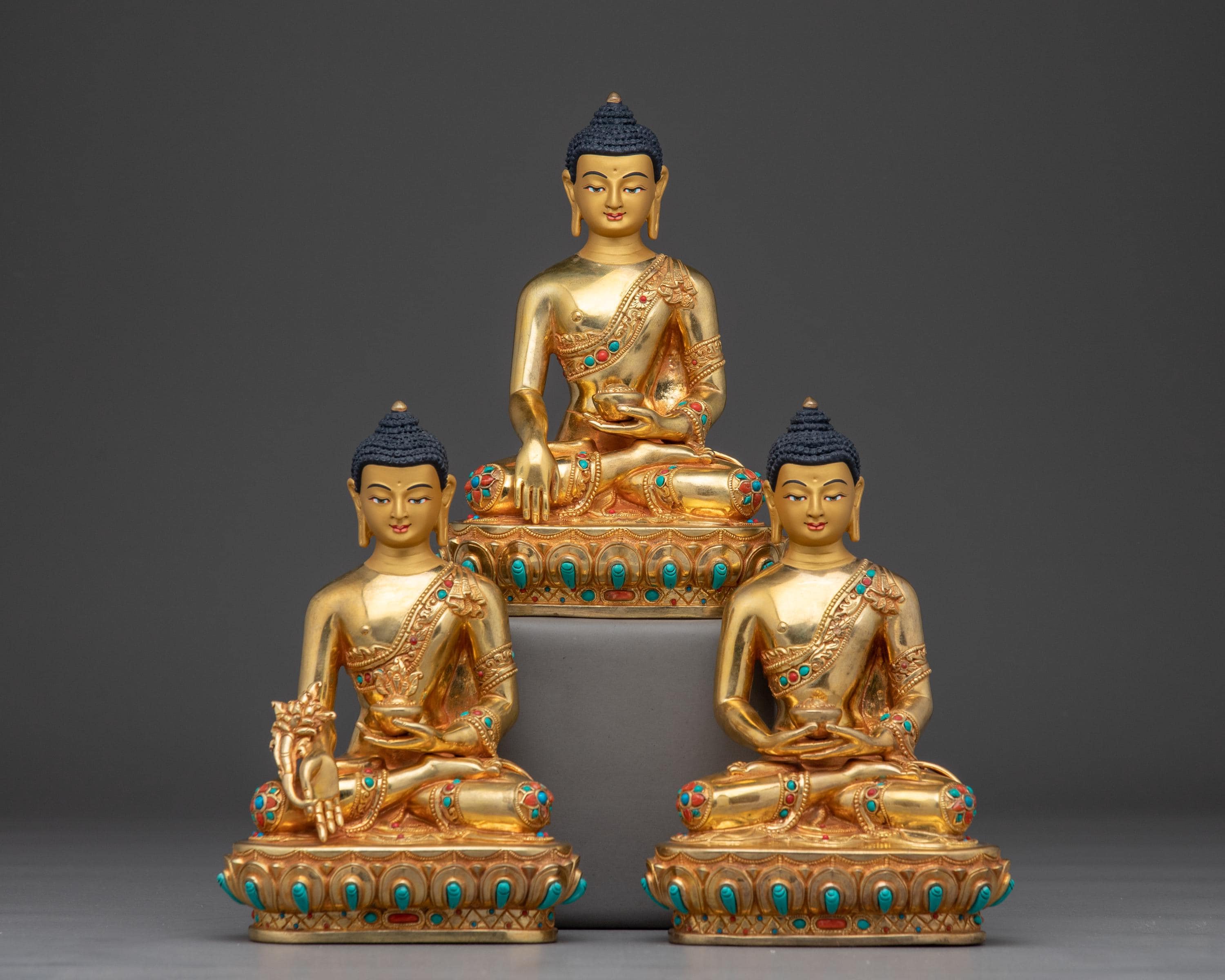 Buddhist Three Buddha Trio | Shakyamuni, Amitabha, Medicine Buddha