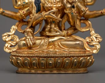 ナムギャルマの手作り像 | 永遠の幸福の女神 | 24K 金メッキ銅