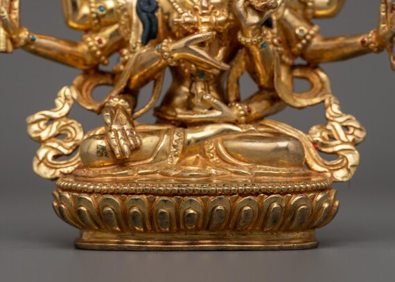 ナムギャルマの手作り像 | 永遠の幸福の女神 | 24K 金メッキ銅