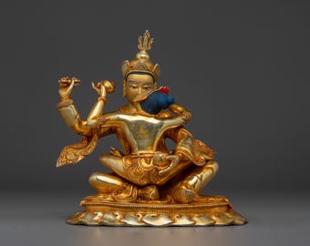 パドマサンバヴァ チベット彫刻 | 修道院品質の仏像 | 金箔仕上げ、火