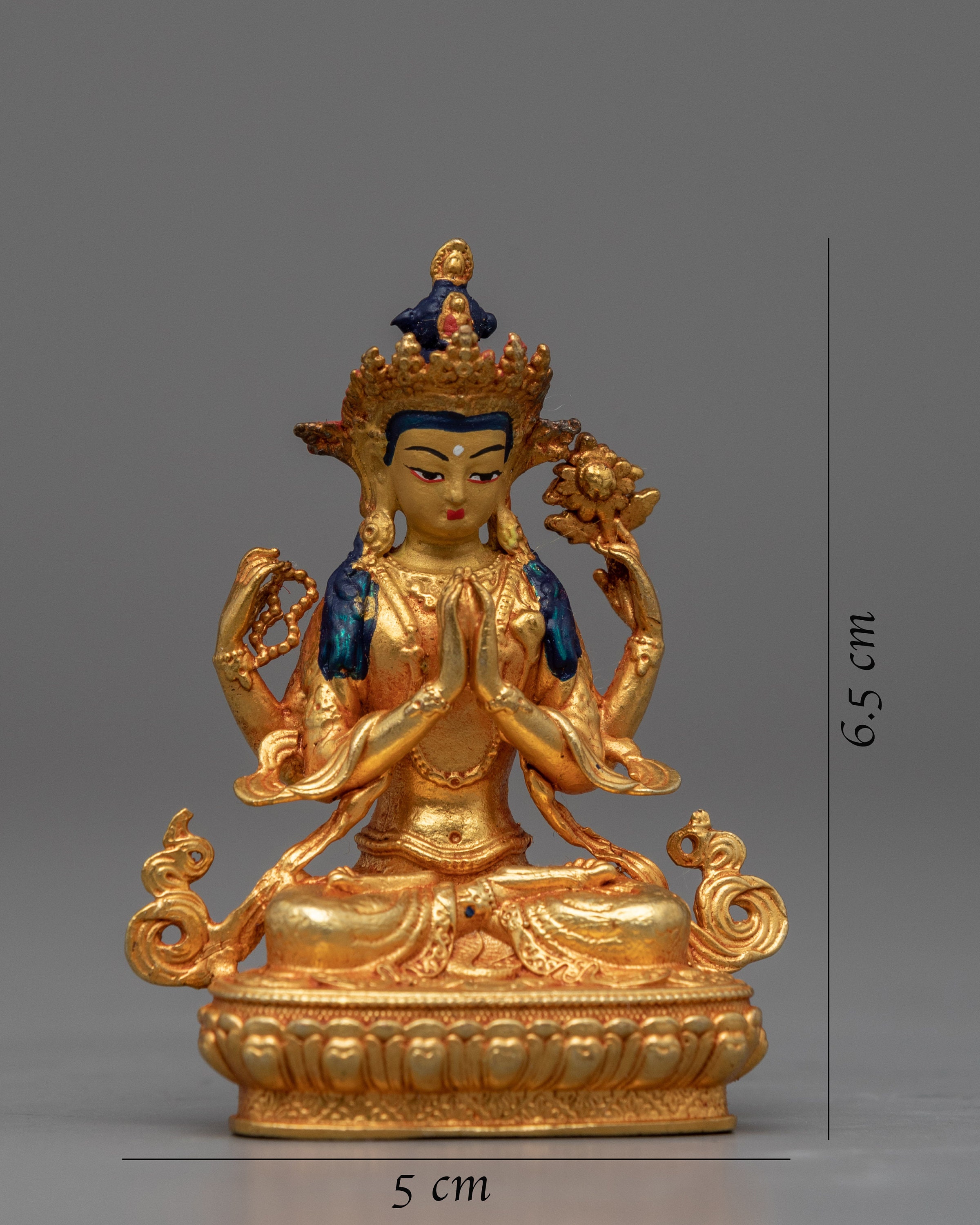 金箔を施した観音菩薩像 | ヒマラヤ仏教美術の置物 - Etsy 日本