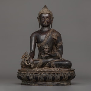 The Medicine Buddha Statue for Inner Peace | Healer for Spiritual Wellness | Figurine for Shrine, Altar, and Dharma Decor | Made In Nepal