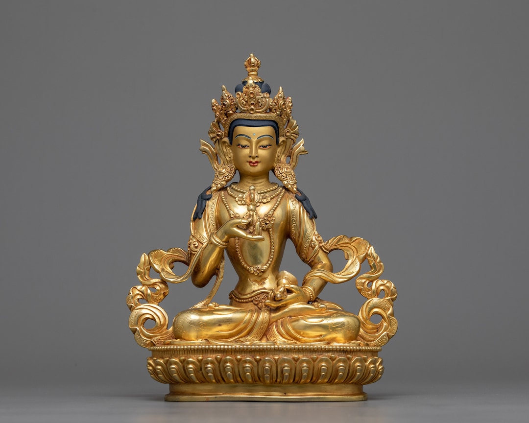 Primoridal Symbol Examples Primordial Buddha Vajrasattva Sculpture - Gold Gilded, Symbol of ...