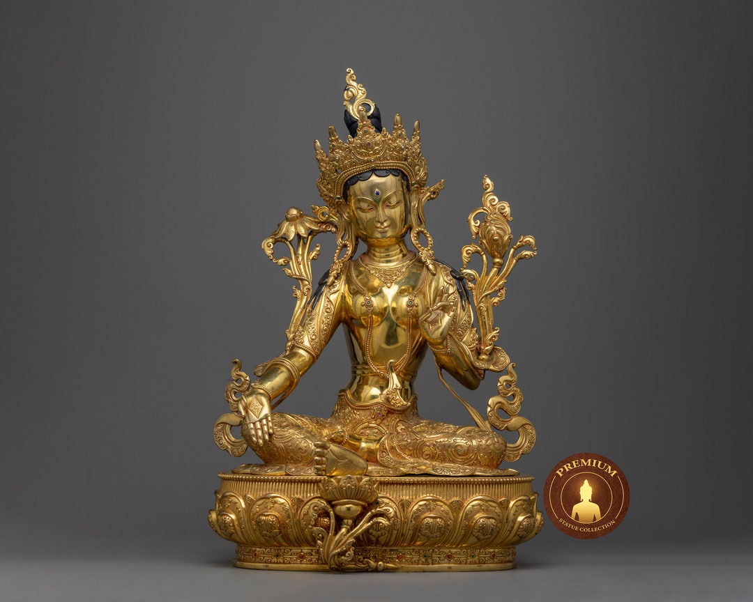 Motherly Compassion With the Buddhism Mother Green Tara Statue ...