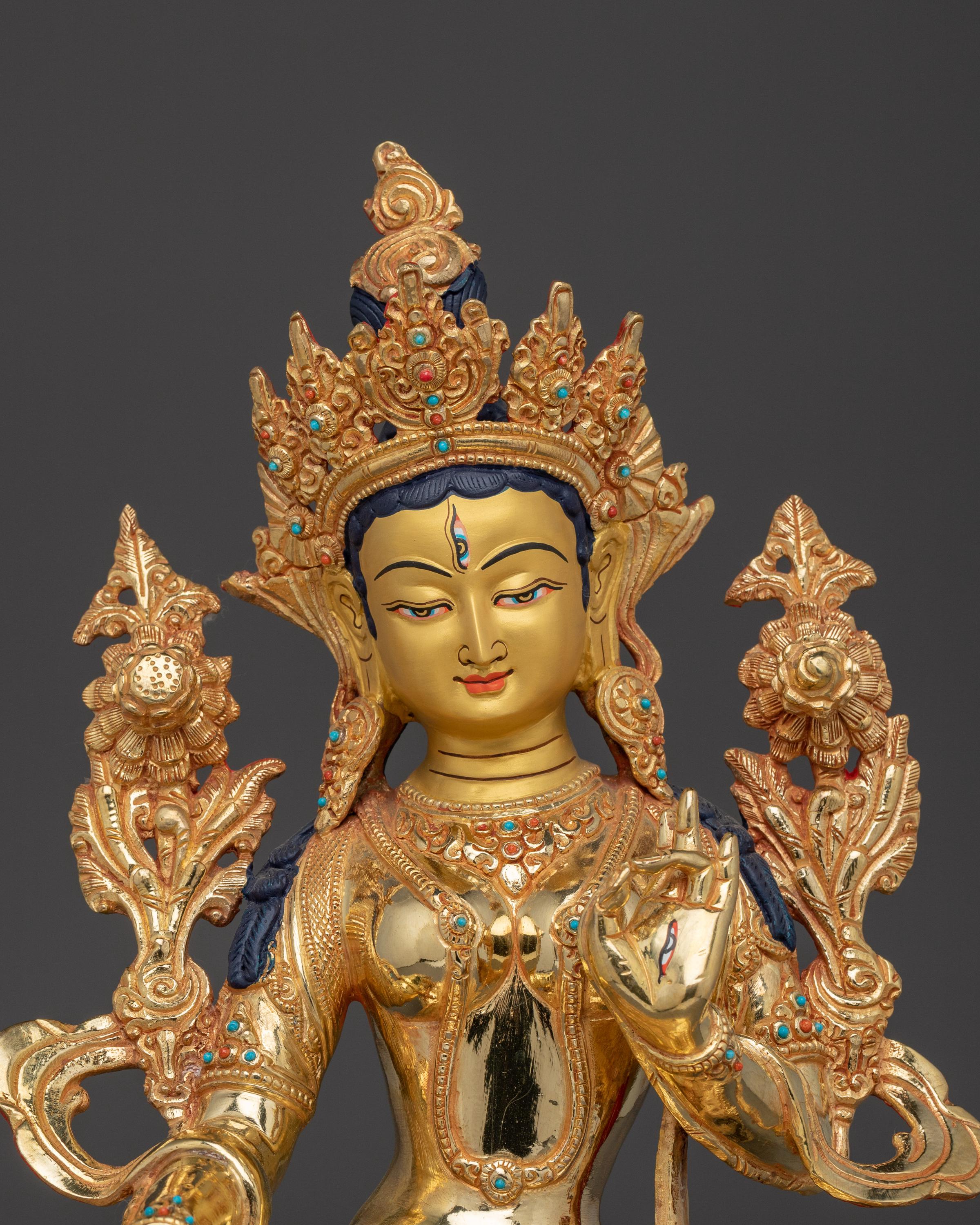 Peaceful Compassion Deity of White Tara | the Bodhisattva of Long Life ...