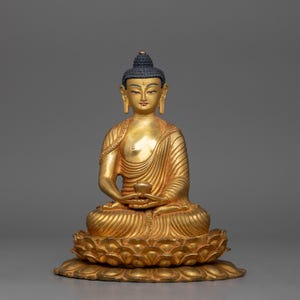 Handmade Sukhavati (Pure Land) Buddha Amitabha Statue | Guide to Enlightenment and Peace | Figurine for Shrine, Altar, and Dharma Decor