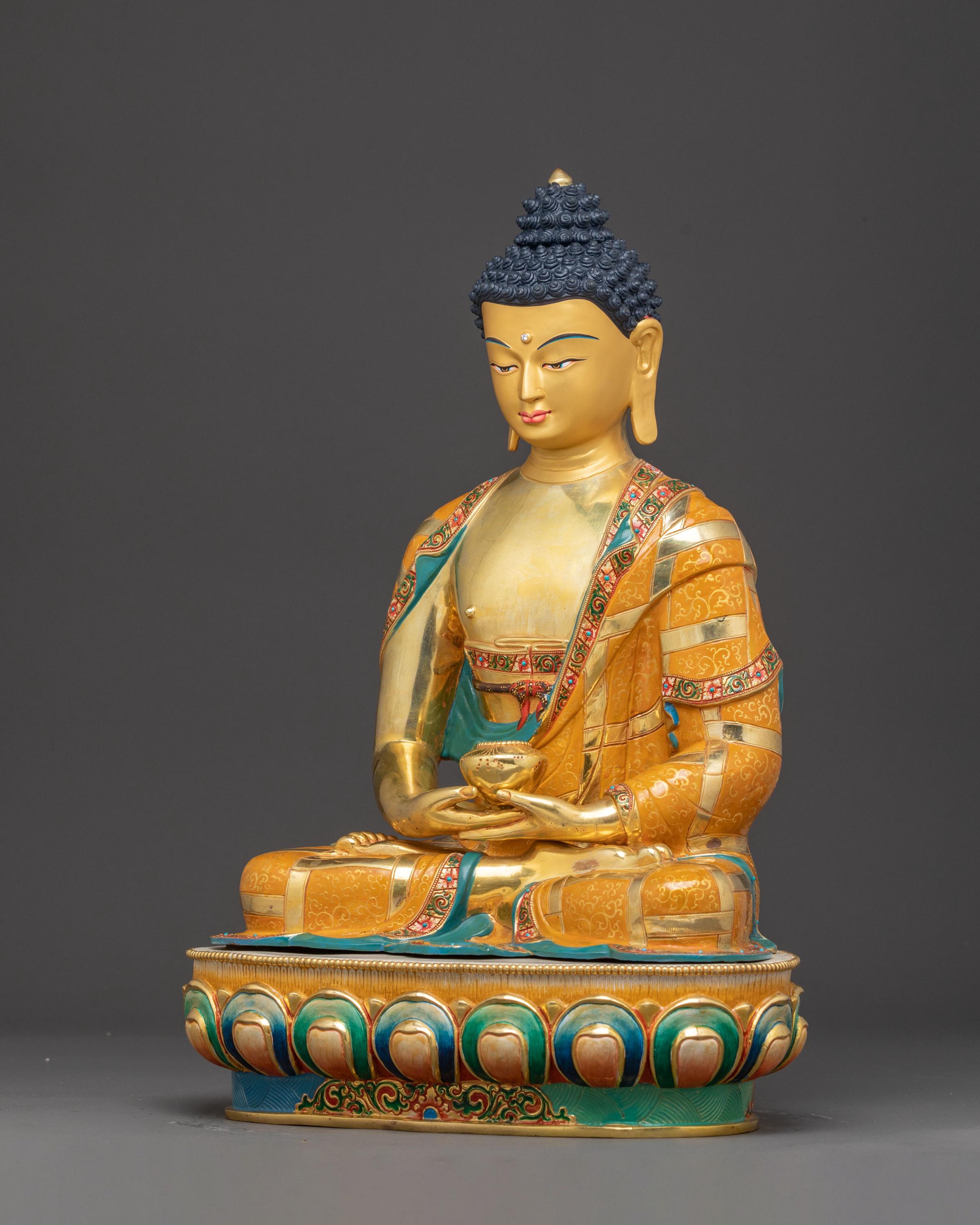 阿弥陀如来像：浄土仏陀 |ダルマカラの置物 |黄金の手作りの阿弥陀仏像