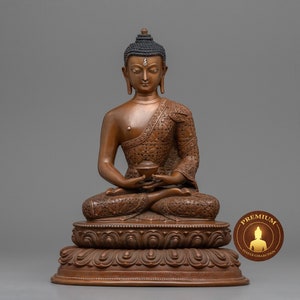 Dhyani Buddha Amitabha Statue | Traditional Himalayan Buddhist Sculpture in Meditation | Handcrafted in Traditional Himalayan Art of Nepal