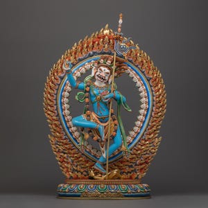 Religious Singhamukha Yogini Lion Faced Dakini Statue | Tibetan Buddhism Pure Land Dakini Art and Craftsmanship | Dharma Buddhism Decor