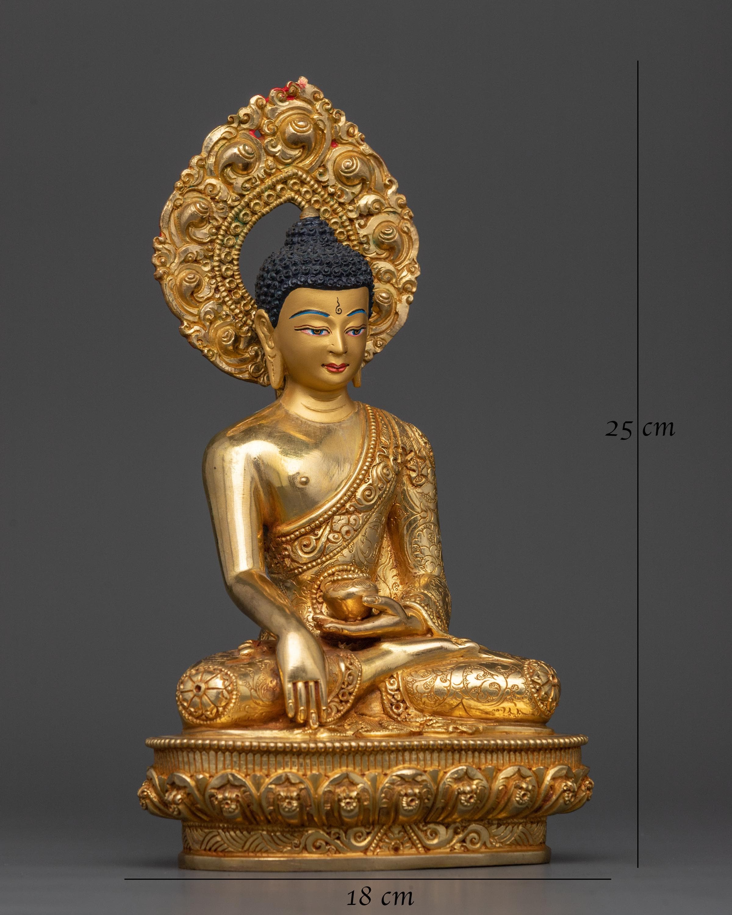 釈迦牟尼仏 悟りを開いた者 | 24K 金メッキを施した手作りの伝統的な 