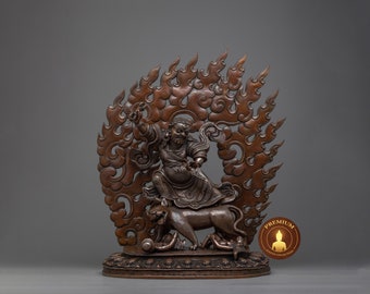Dorje Drollo Statue - Oxidized Copper | Traditionally Handcrafted | Spiritual Tibetan Buddhist Art | Nepalese Craftsmanship, Tantric Altar