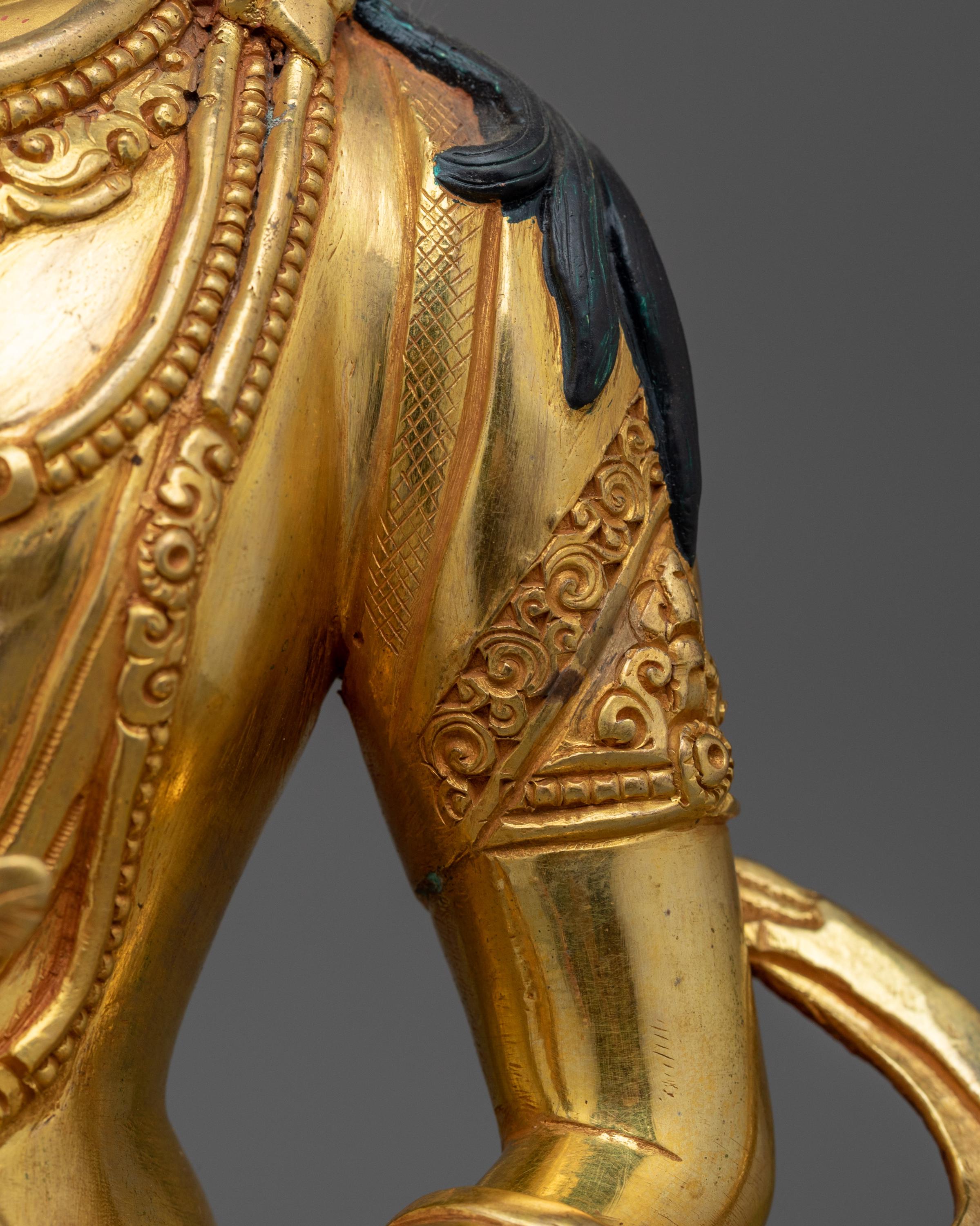 24K 金メッキの長寿仏像 – 長寿と知恵を象徴する手作り銅像 | 伝統的に