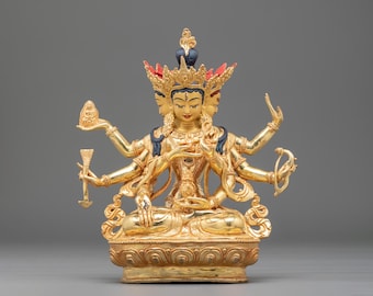 Handmade Namgyalma Longevity Deity Statue | Buddhist Symbol of Long Life and Purification | Himalayan Art for Altar and Meditation