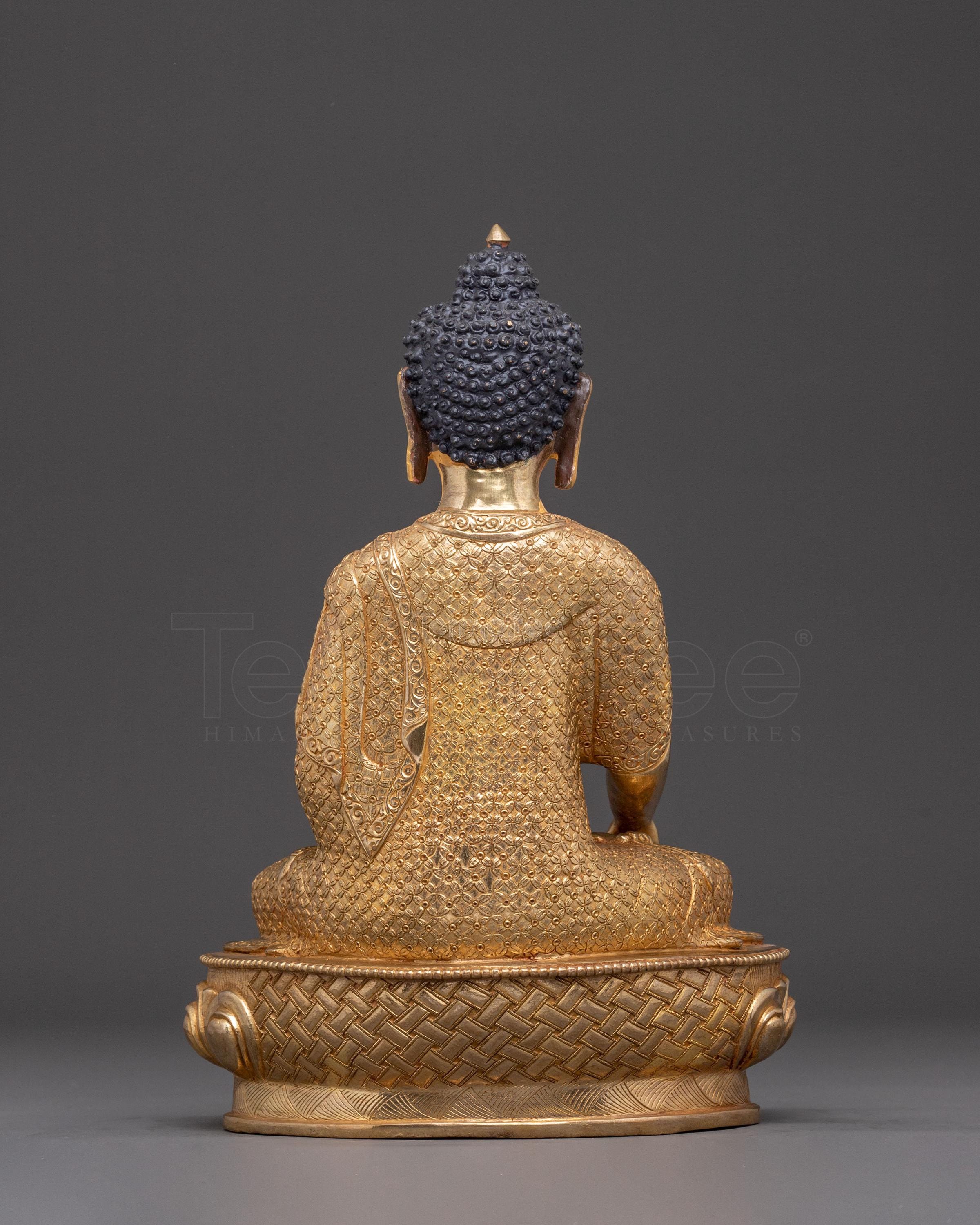 釈迦牟尼仏像 | 24K金鍍金銅像 | 手作り仏教美術彫刻 | スピリチュアル