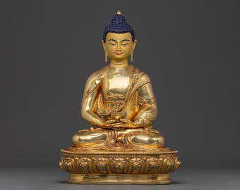 Amitabha Buddha Statue of Infinite Light | Sacred Pure Land Meditation Sculpture | Spiritual Home Altar Decor Buddhist Art