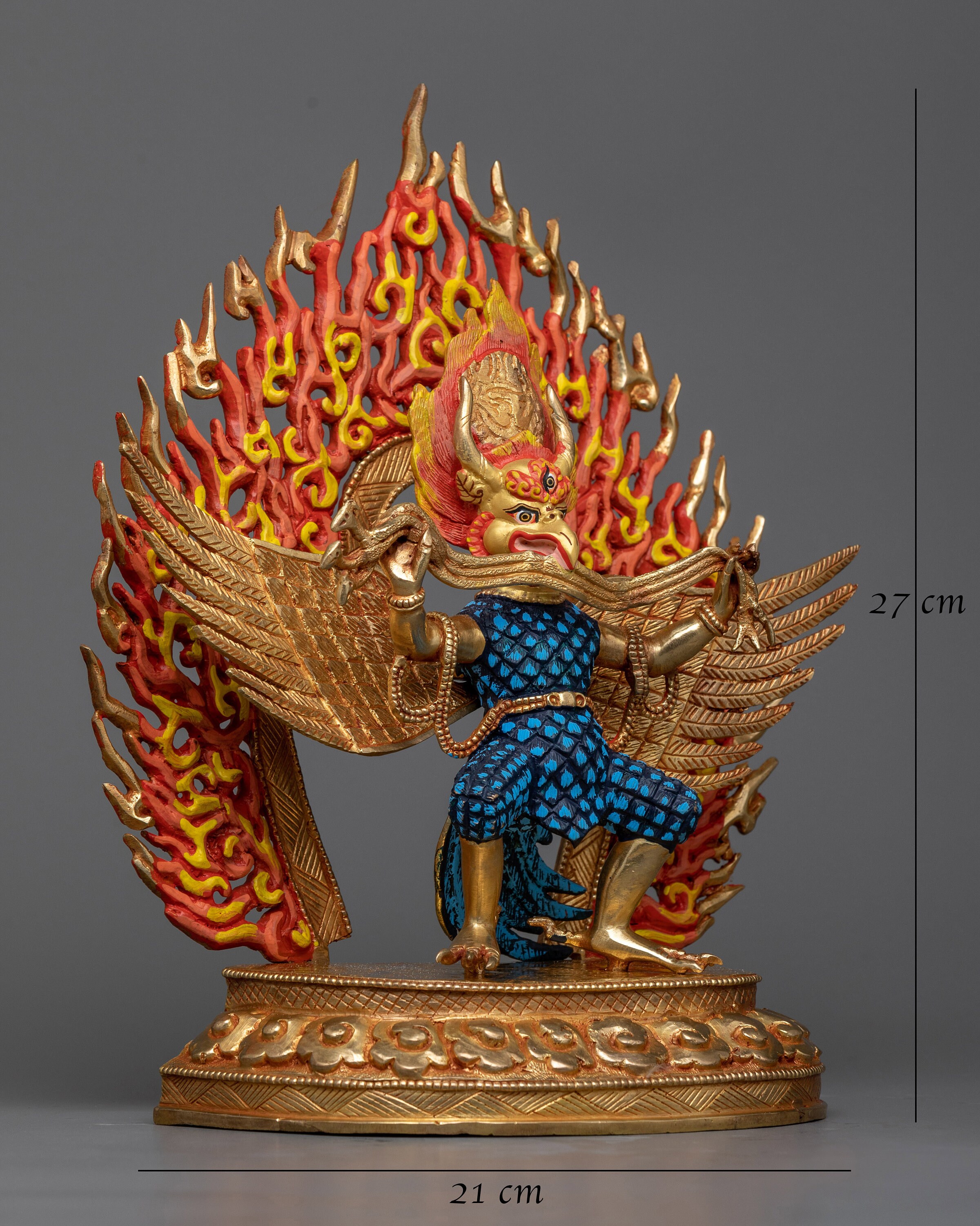 骨董　ヒンドゥー教　仏教　神鳥ガルーダ（ガルダ） ガルーダ鳥像 | 強さと保護の象徴 | ネパールの伝統的なヒマラヤ美術