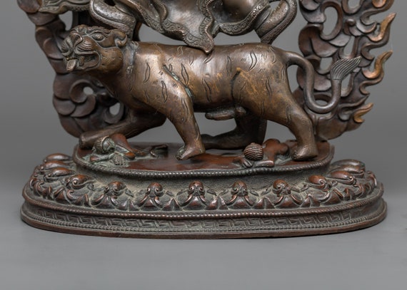Guru Dorje Drollo Statue - Oxidized Copper Sculpture of the Fierce