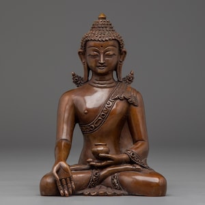 Copper Ratnasambhava Statue | Enlightenment Deity | Handcrafted Himalayan Buddhist Art for Altar, Meditation, and Sacred Spiritual Practice