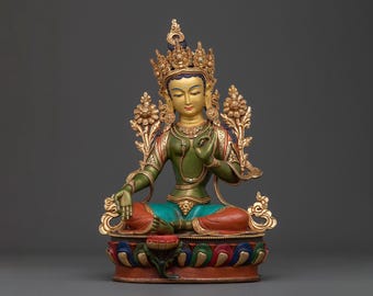 Green Tara Statue - Swift Protector Divine Figurine for Altar Home Decor | Meditation Gift