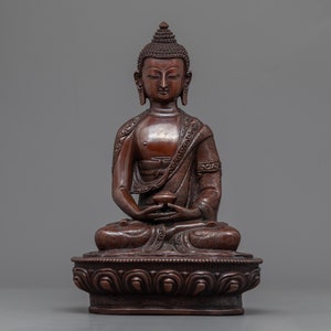 Amitabha Buddha Statue | Tibetan Buddhist Traditionally Handmade Oxidized Sculpture | Spiritual Buddha Figure | One of Five Dhyani Buddhas