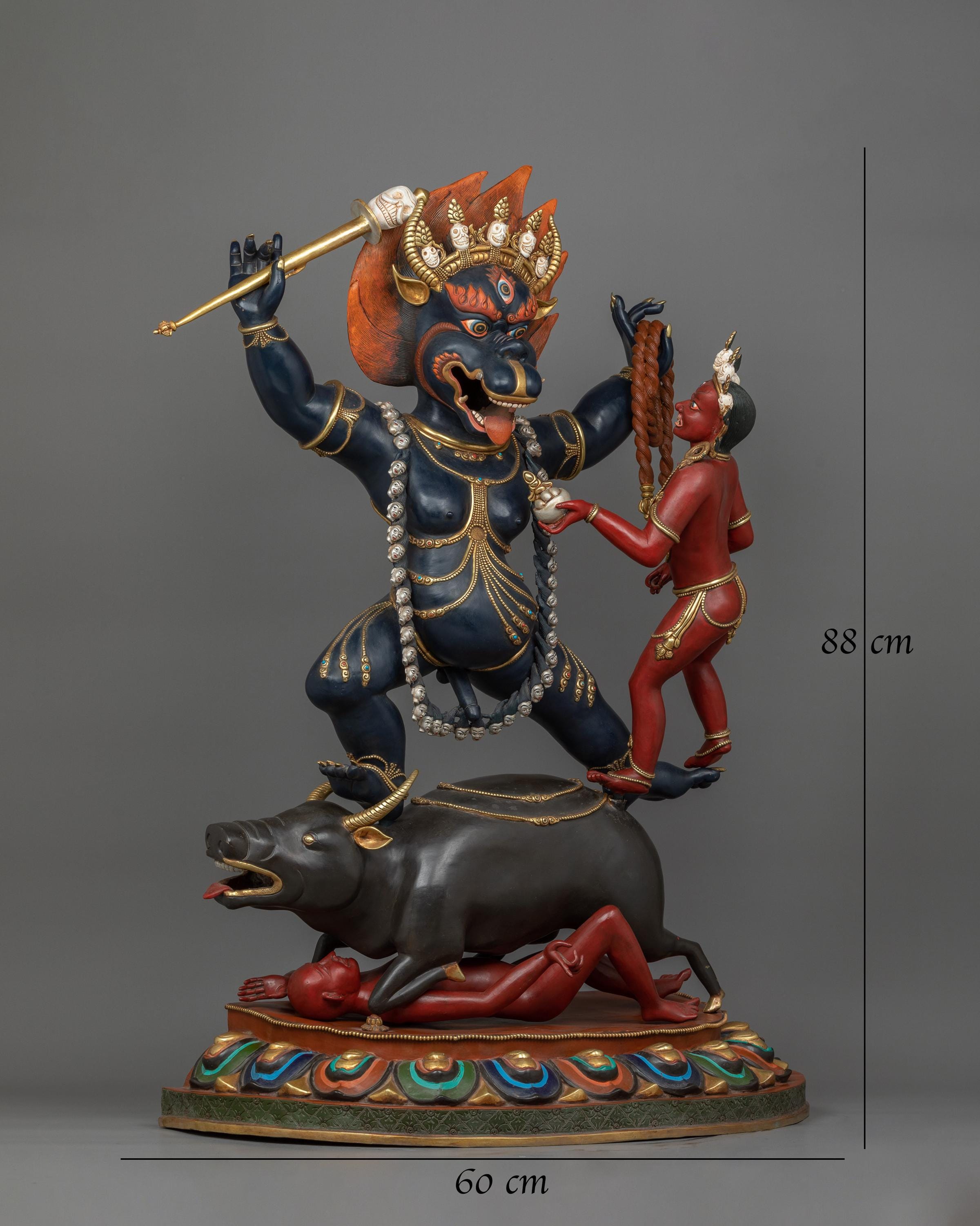 YAMA様 Yama Dharmaraja With Consort Statue | Majestic Buddhist Protector
