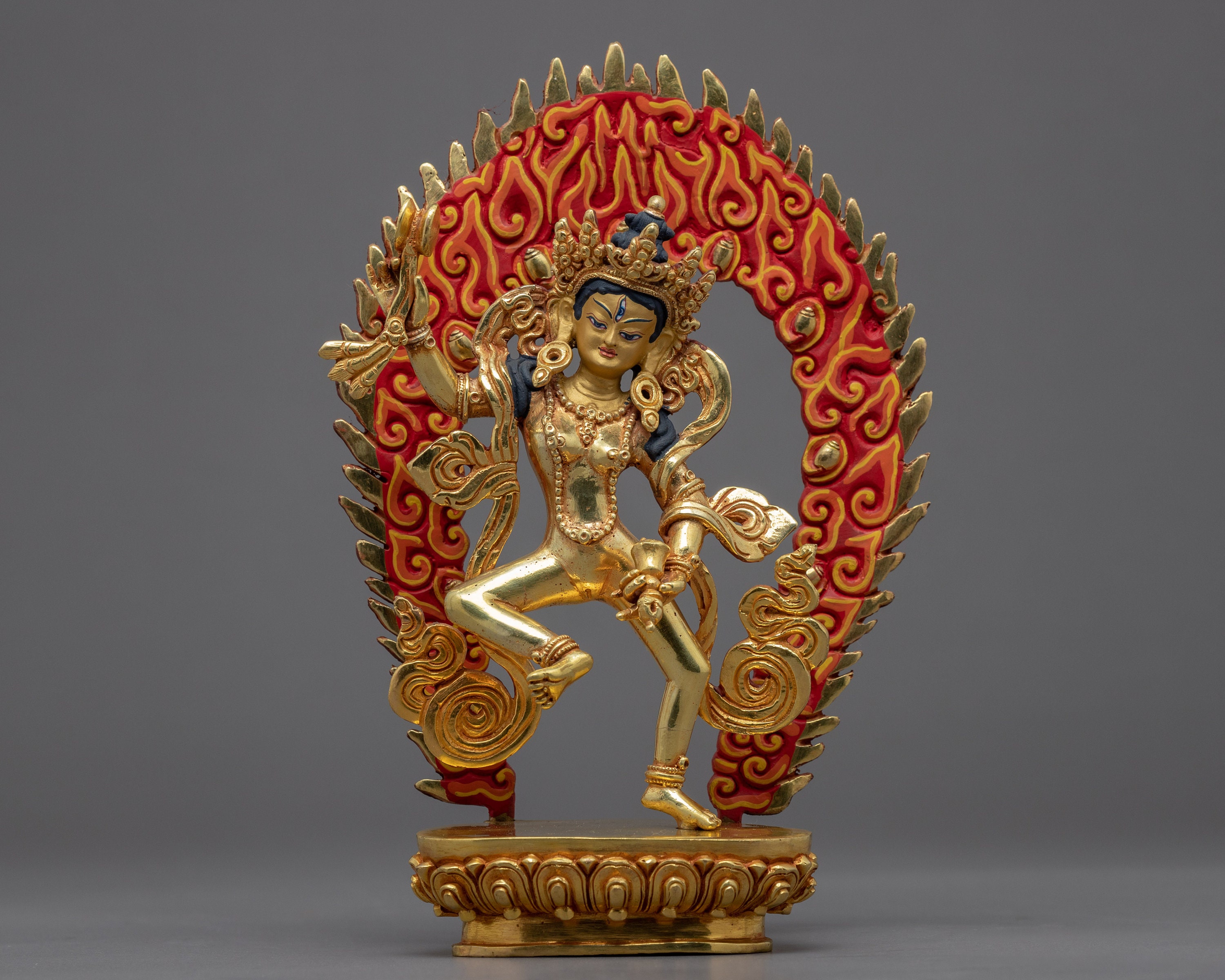 24k Gold Gilded Machig Labdron Statue | Hand-carved Himalayan