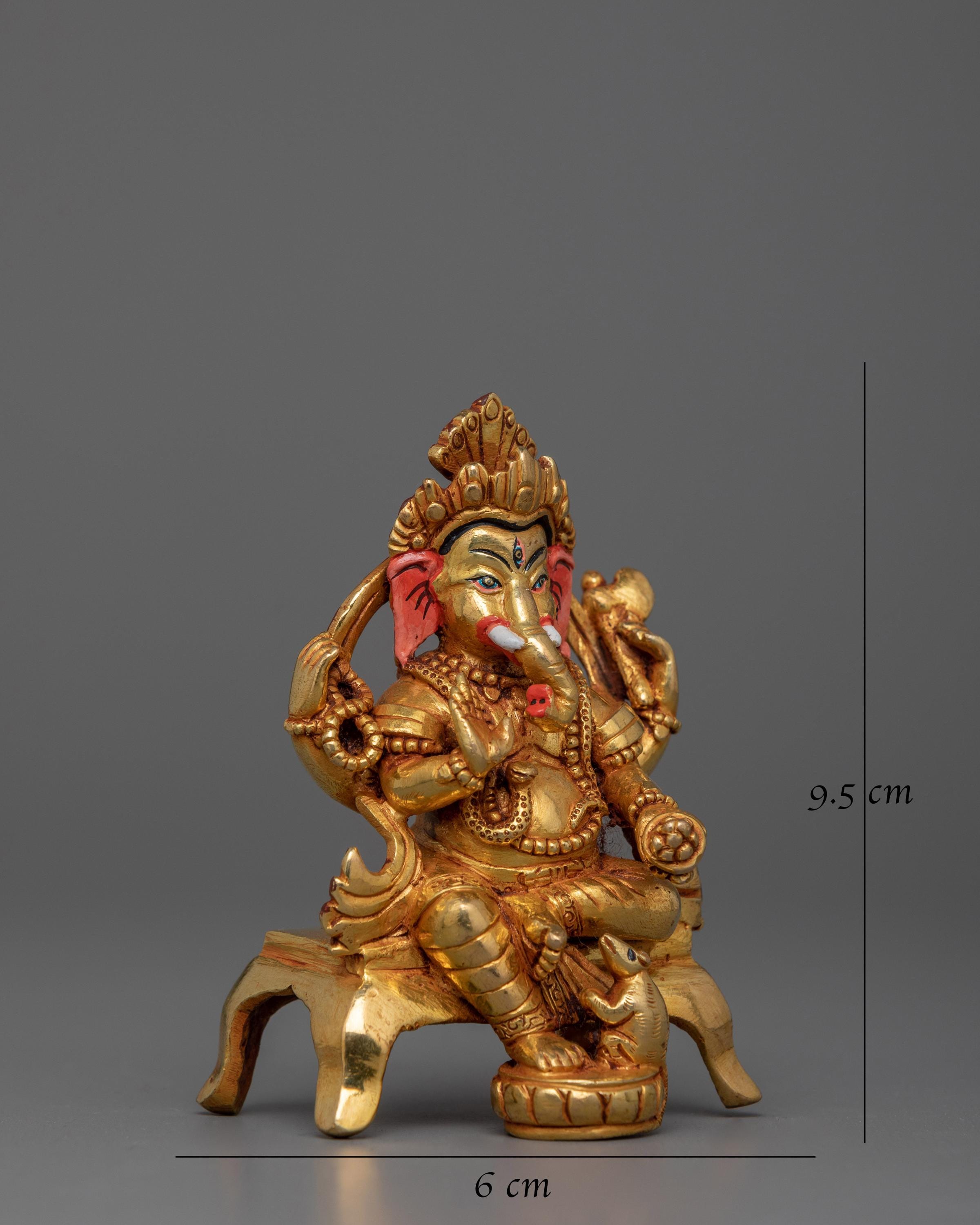 新品・ヒンズー教の神様・ガネーシャ像・高さ約22cm・石膏像・黒 