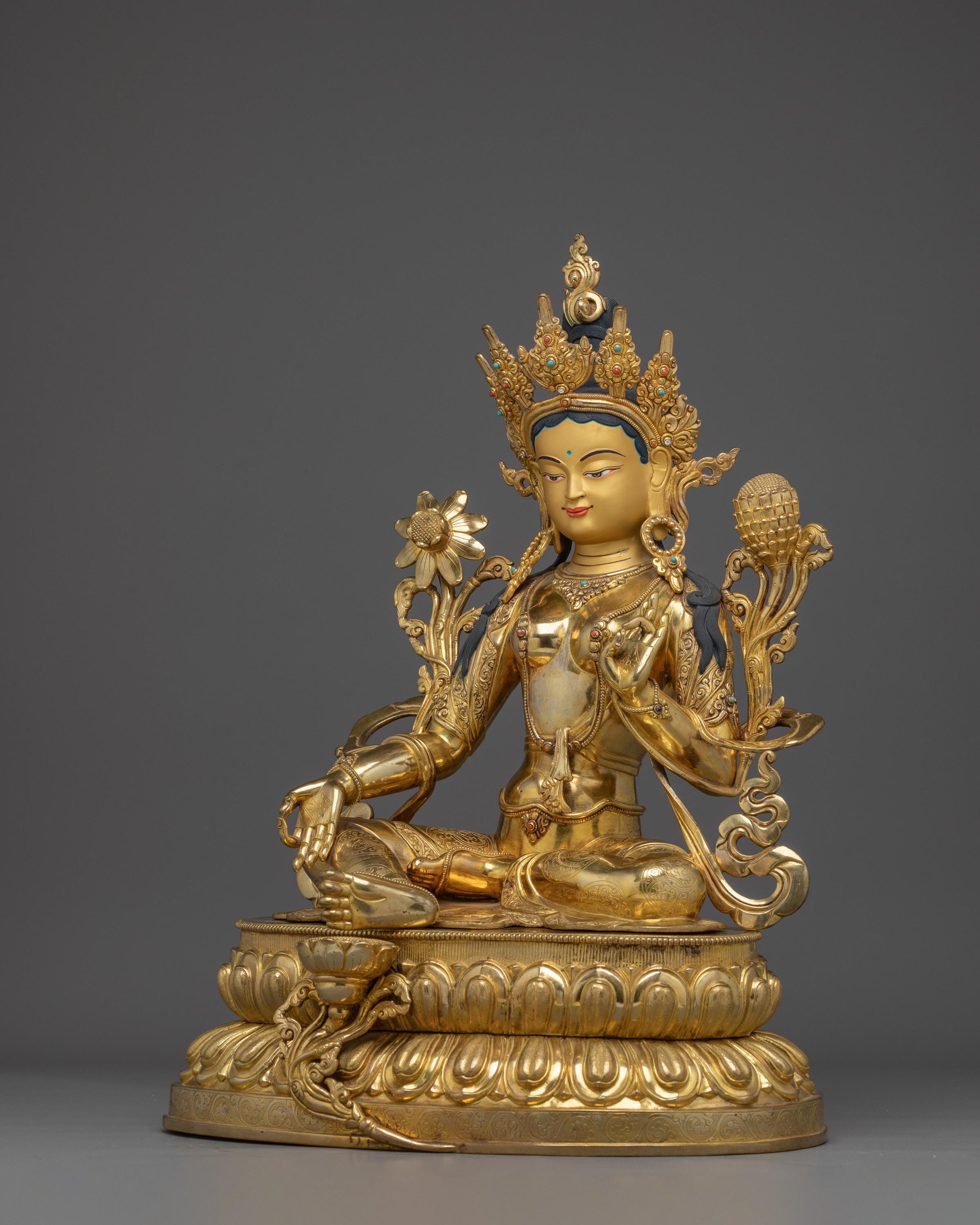 癒しの神 グリーンターラ | ネパール仏教美術作品 | 祭壇、慈悲の実践 