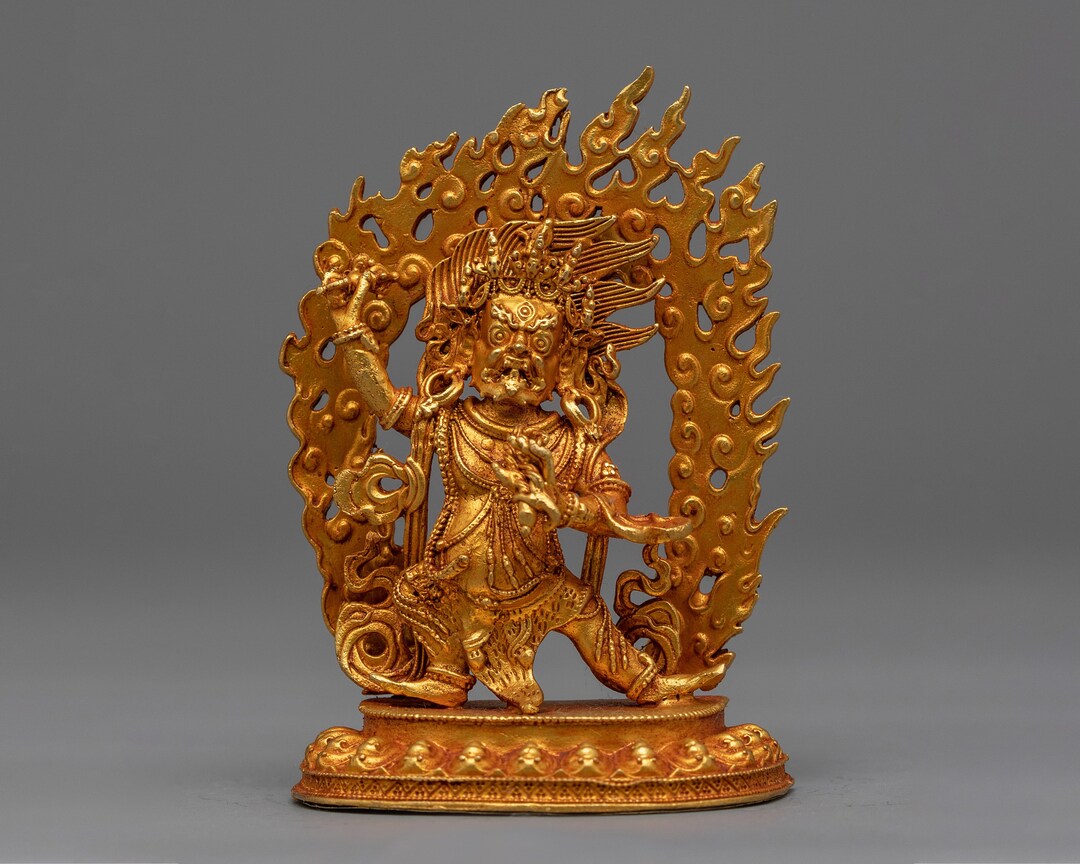 Machine Deity Machine-made Vajrapani Statue - Compact Copper Protector Deity for ...