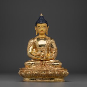 Sukhavati Ruler Amitabha Buddha Figurine | Altar Decor for Meditation | Figurine for Shrine, and Dharma Decor | Sculpture Made In Nepal