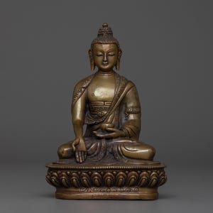 Buddhist Statue of Ratnasambhava | Buddha of the Southern Direction | Oxidized Copper | The Enlightened Sacred Deity Art and Craftsmanship