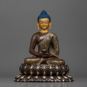 Amitabha Buddha Skulptur | Traditionell handgefertigte nepalesische Statue für buddhistischen Schrein | Himalaya Heiliges Kunstwerk | Mahayana-Buddhismus