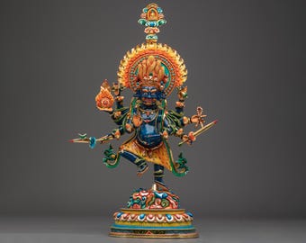 Reinigungsgottheit Ucchusma | Traditionelle tibetische Ikone | Handgefertigte Statue für rituelle Reinigung, spiritueller Schutz und Meditation