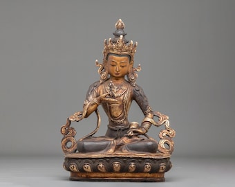 Vajrasattva Copper Sculpture | Vajrayana Deity of Purification and Renewed Spiritual Practice | Handmade Himalayan Buddhist Art