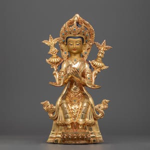 Tibetan Buddhist Maitreya Buddha | Bodhisattva Residing in Tushita Heaven | Embodiment of Future Enlightenment | Traditional Buddhist Art