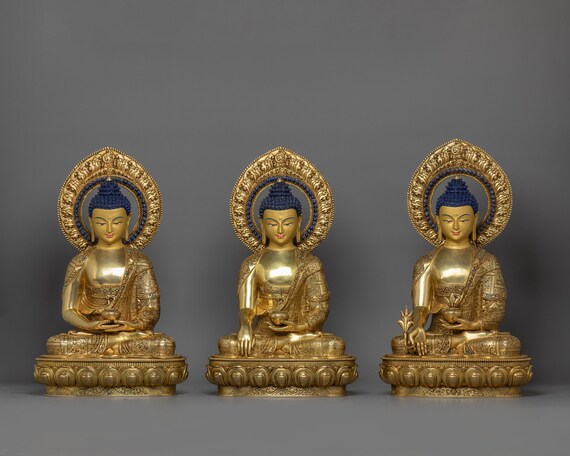 Historical Three Buddha Statue Set | All in One Important Figures